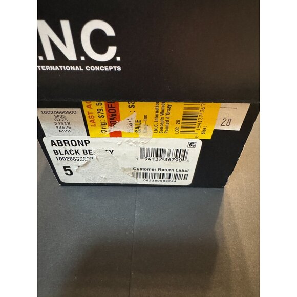 INC Womens Abronp Black Pointed-Toe Flats Size 5 Woven Design Slip-On Style - Picture 4 of 4